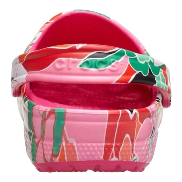Crocs Classic Woodcut Floral Clogs Women Sz 7 Dragon Fruit Pink Shoes 209839-6ZQ - Picture 6 of 6